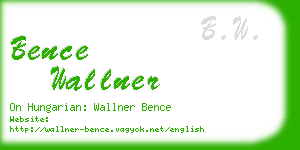 bence wallner business card